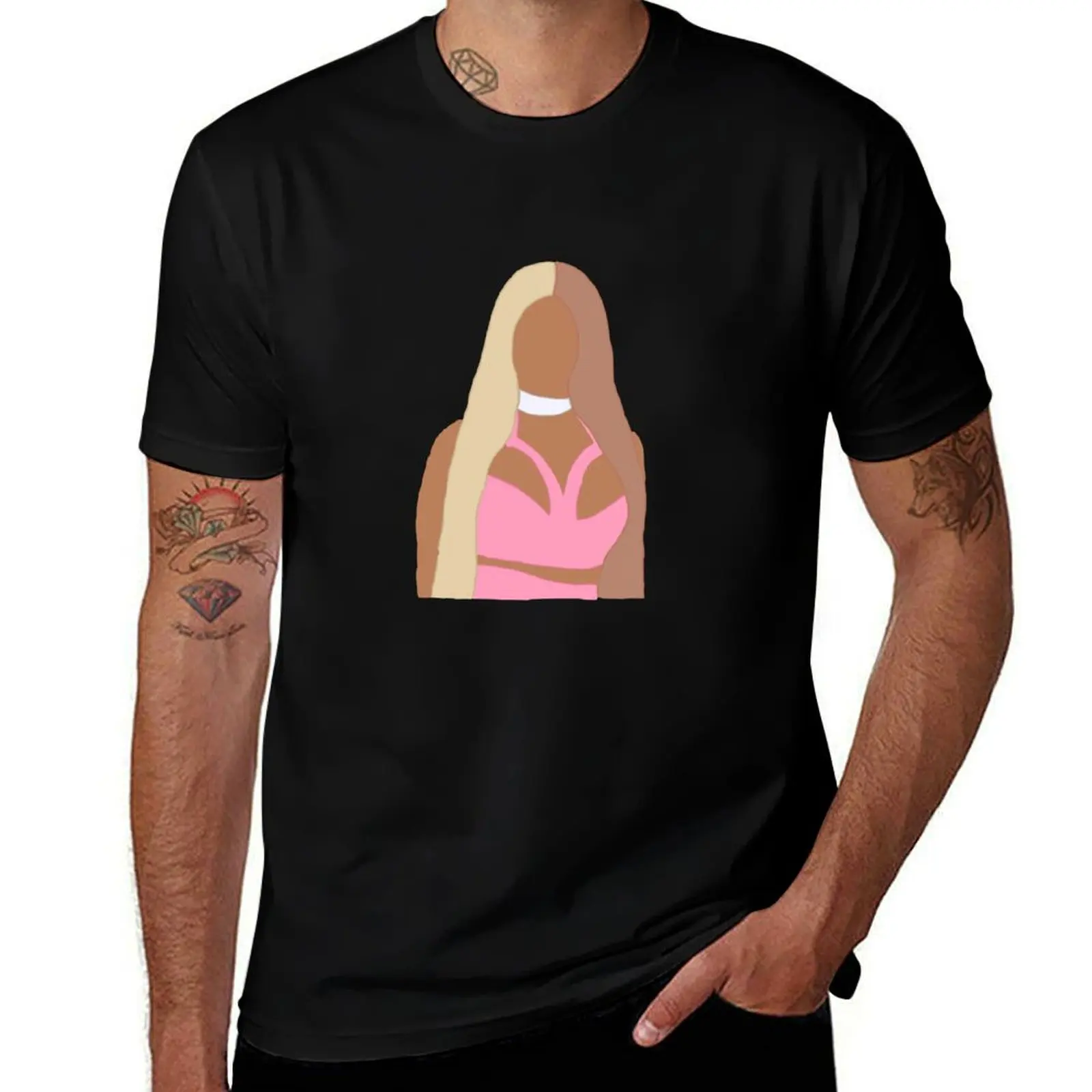 nicki minaj outline T-Shirt Everyday Wear Basic Short Sleeve Top T-Shirt