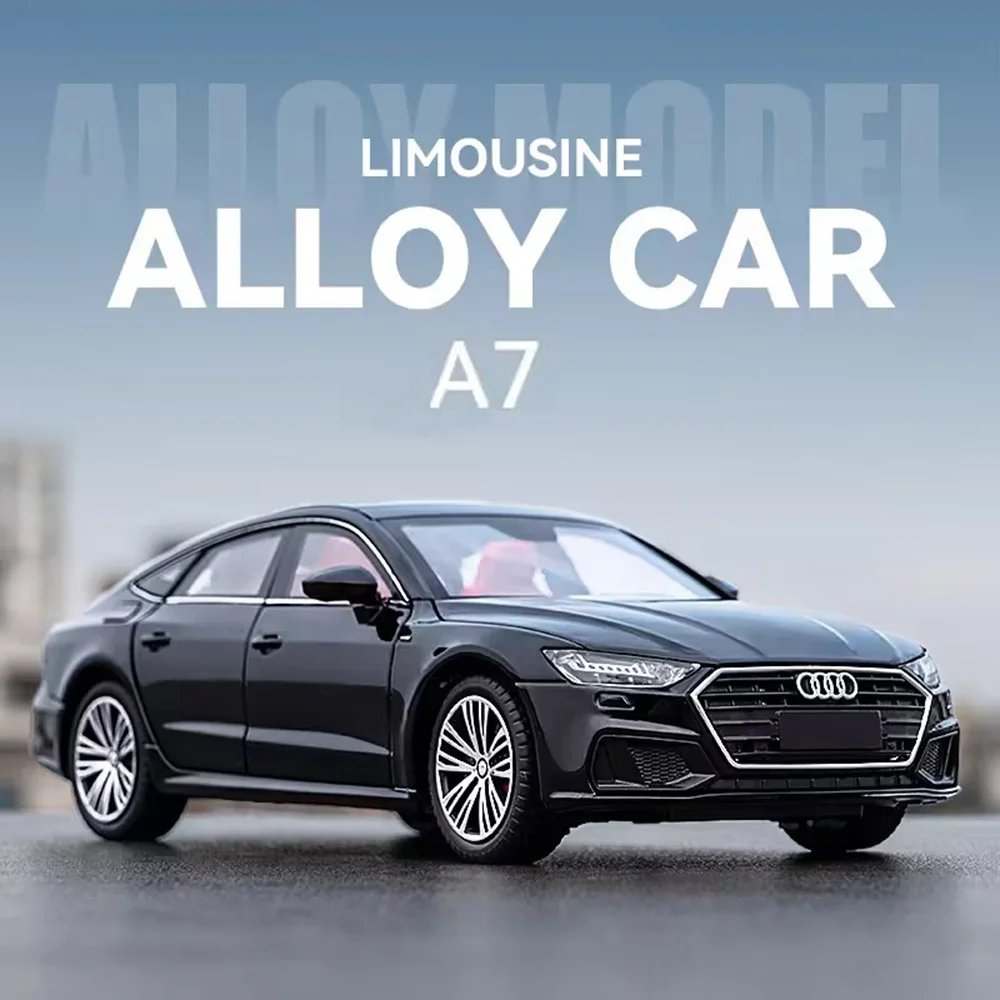 1:24 escala liga a7 a8 carros modelo brinquedos roda puxar para trás modelos de carro com som leve coleções de veículos brinquedo para presentes do namorado