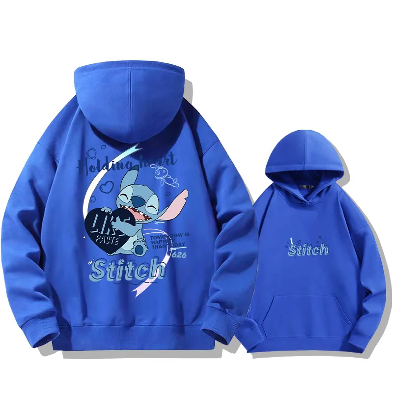 Stitch Angel Couple Men\'s and Women\'s Hooded Jacket 2024 New Spring and Autumn Leisure Sports Shirt Anime Coat