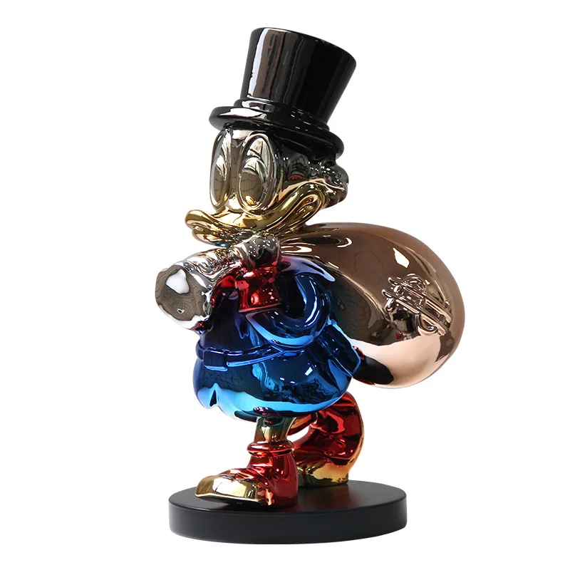 Modern simple light luxury trend electroplating rich duck back money bag sales office hotel club hall table sculpture