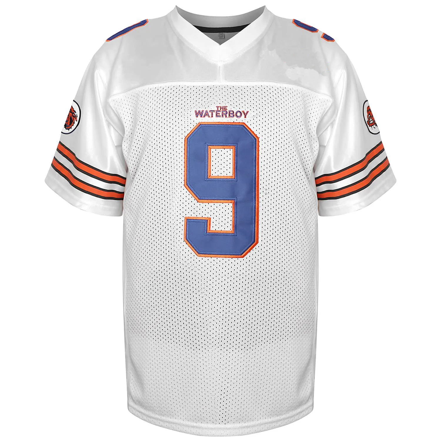 The Waterboy Movie Football #9 Bobby Boucher White Orange Jersey Stitched