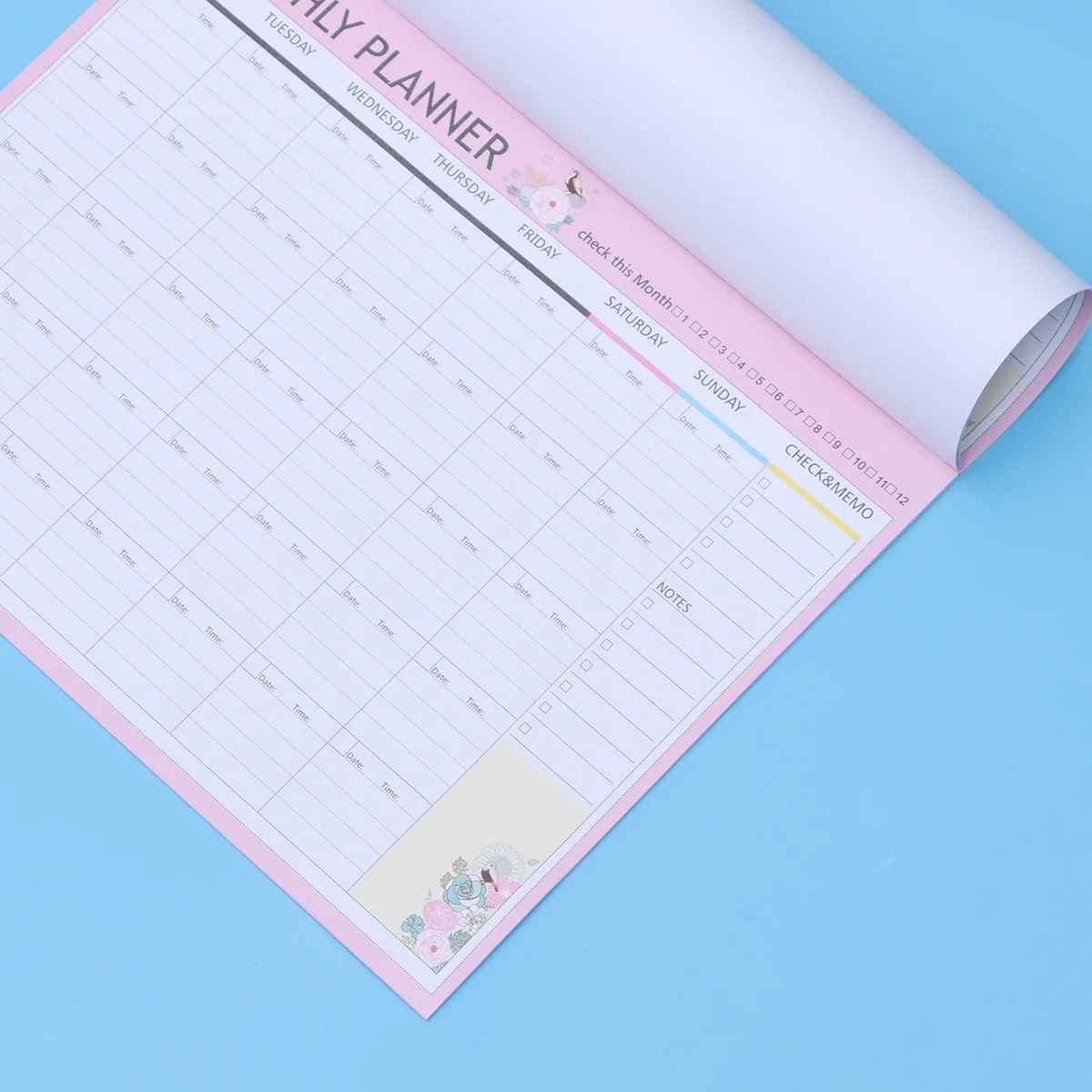 20 แผ่นรายเดือนปฏิทิน Schedule Organizer Agenda Schedule Organizer Notebook (สีชมพูสีเขียวผสม)