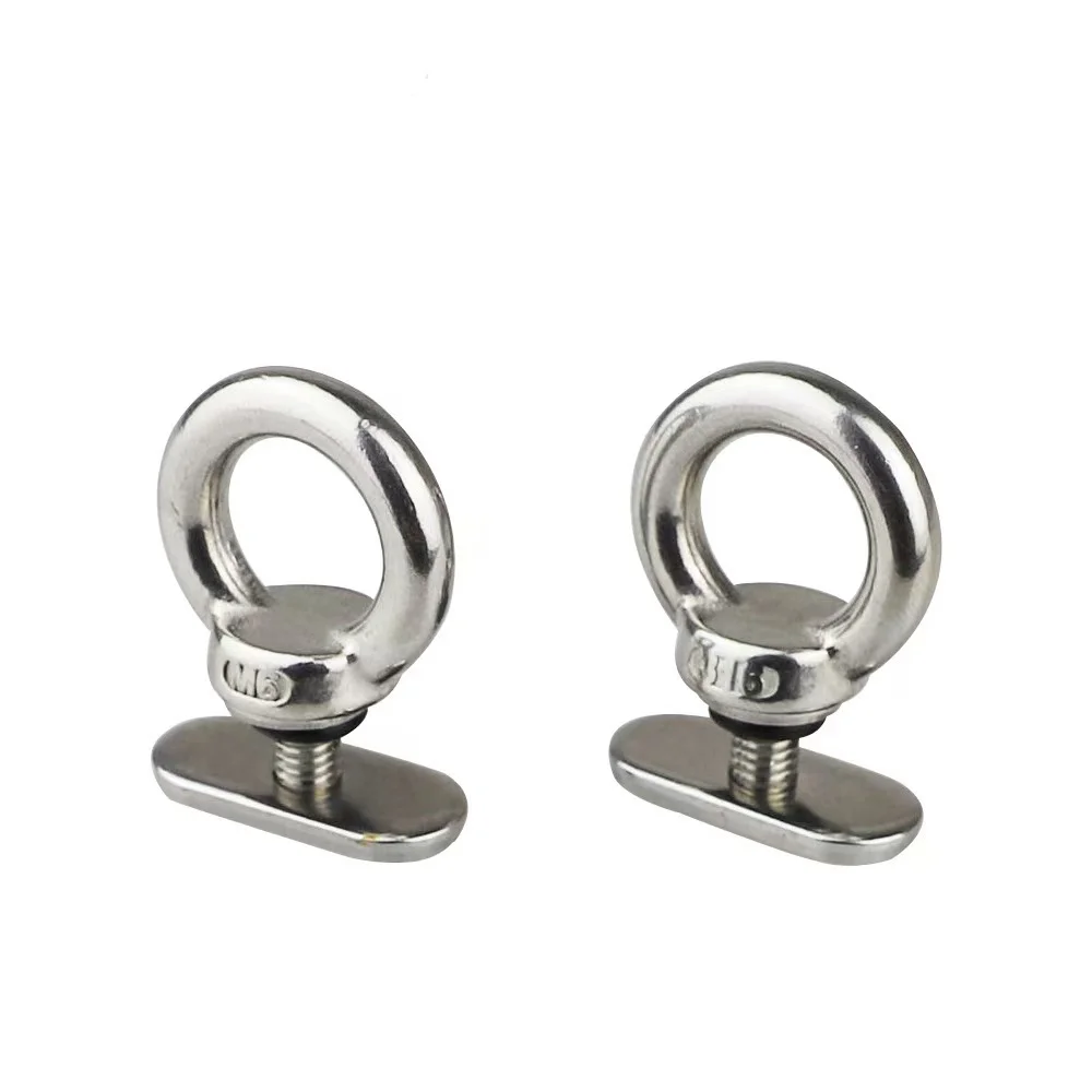 2/5/10PCS 304 Stainless Steel Eye Bolt Slide Track Lock Hanging Ring Kayak Trailer Drawwire Fixers Tent Canoe Fasteners