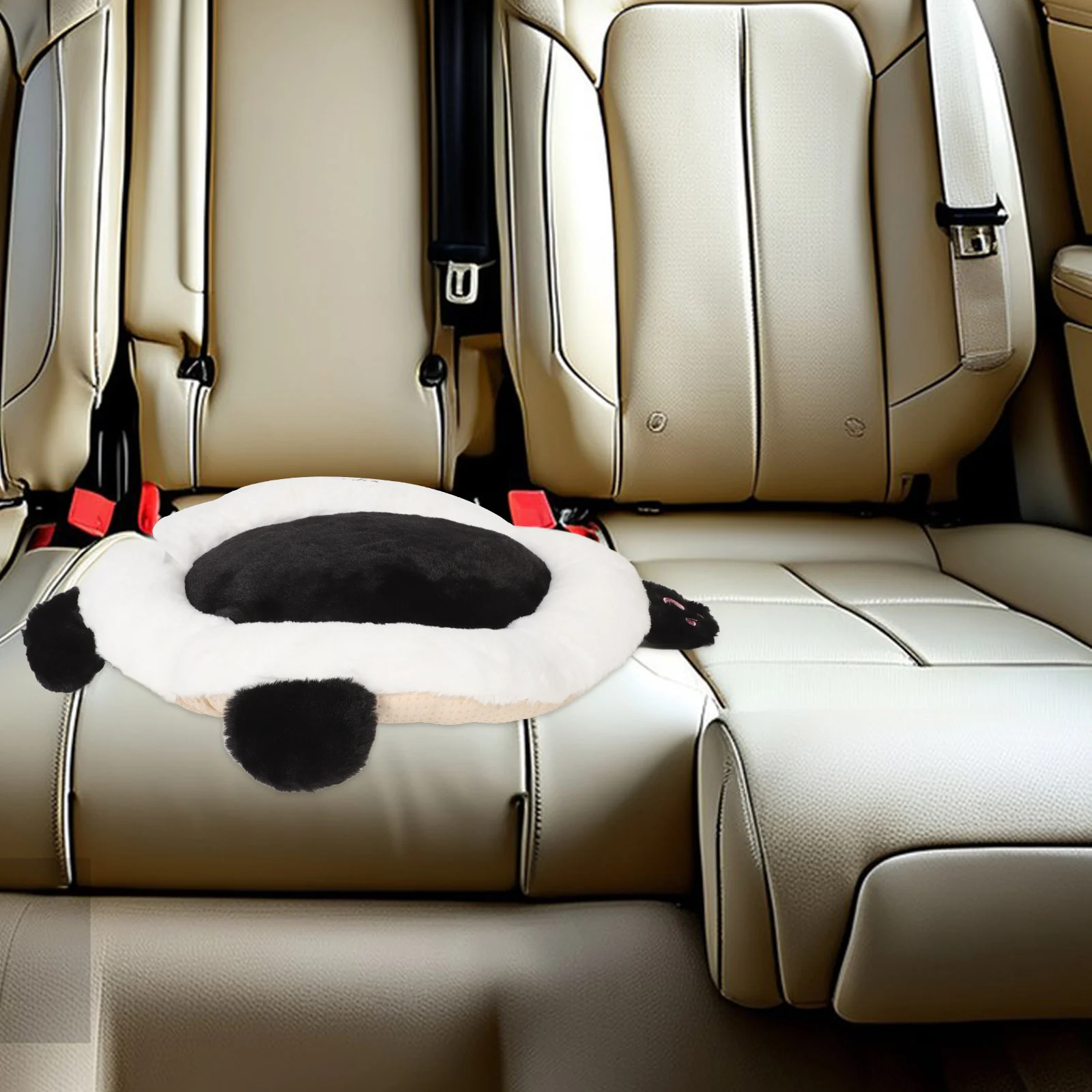 

Adorable Panda Car Seat Cushion Plush Auto Seat Cushion Universal Fit Cartoon Animal Style