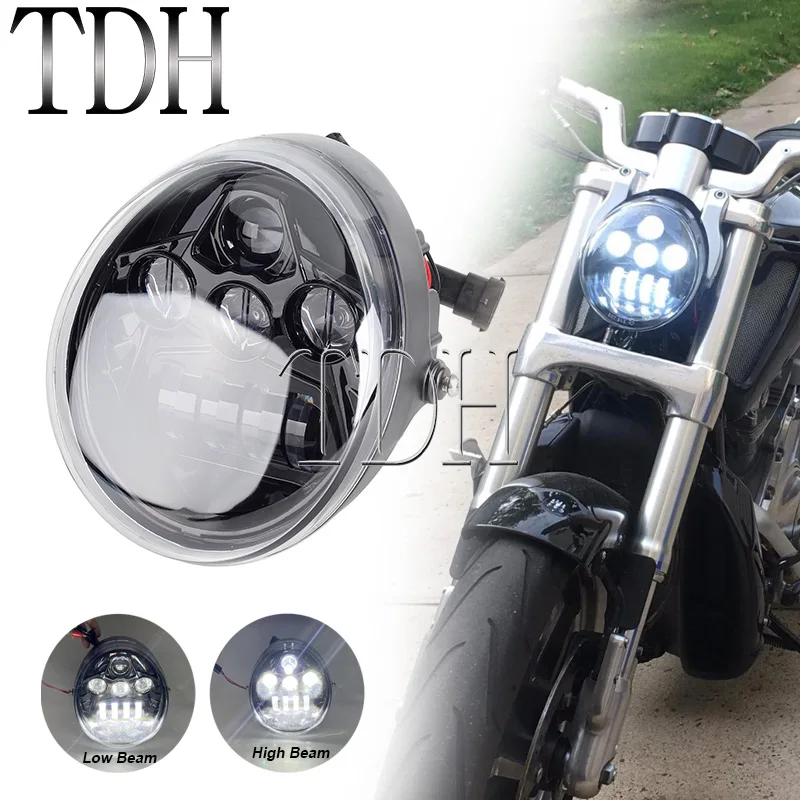 

For Harley V Rod VRSCF VRSC VRSCR VRSCX VRSCA VRSCB V-Rod 2002-2017 60W Vrod LED Front Headlight HI/Low Beam Motorcycle Headlamp