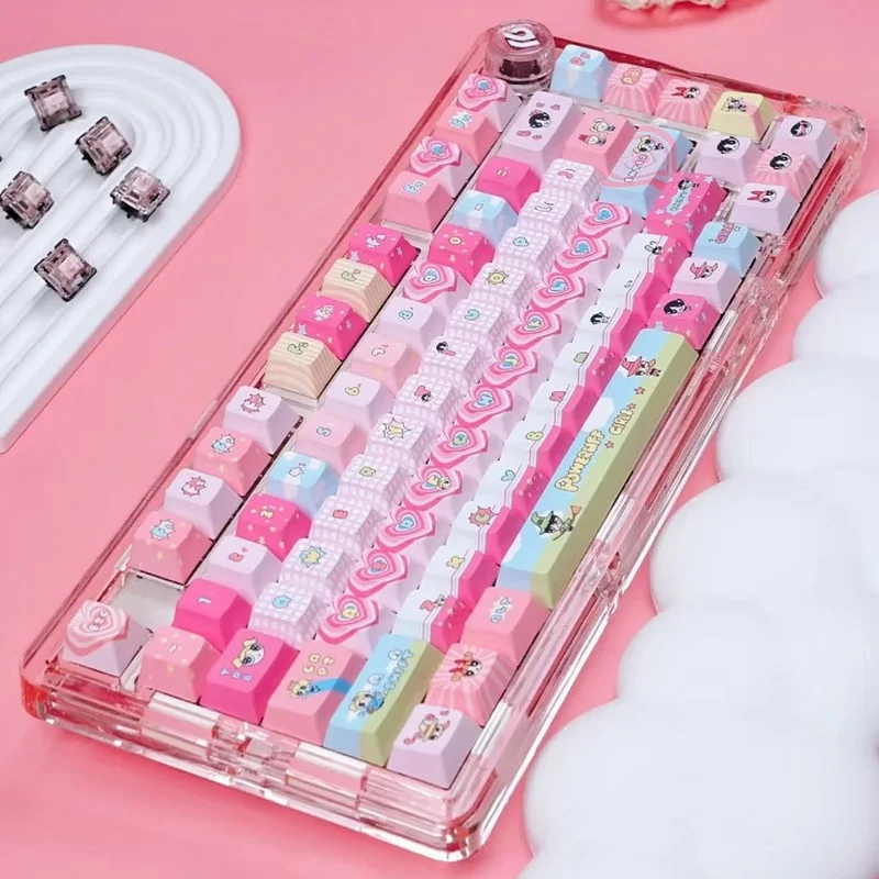 Rosa benutzerdefinierte Tastenkappen Actionfigur hoch restauriertes mechanisches Tastaturzubehör Desktop-Dekoration für Anime-Fans