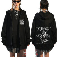 Rock Band Maneskin Rush! World Tour Zipper Hoodies Men's Fashion Hip Hop Oversized Zip Up Sweatshirts Vintage Hoodie Streetwear