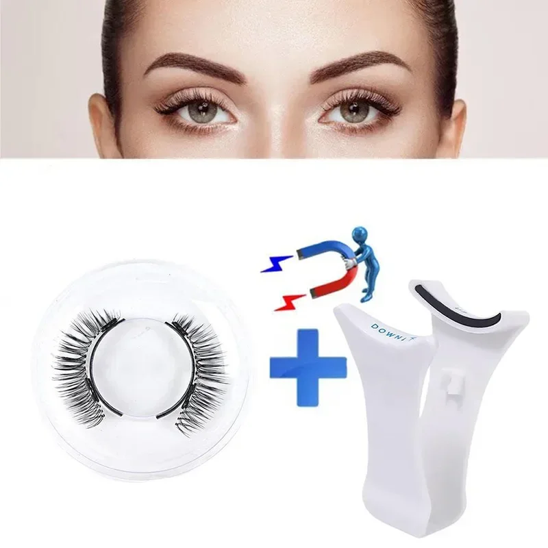 1 Paar magnetische Wimpern handgemachte 3d natürliche magnetische falsche Wimpern wieder verwendbare magnetische Wimpern Pinzette gesetzt