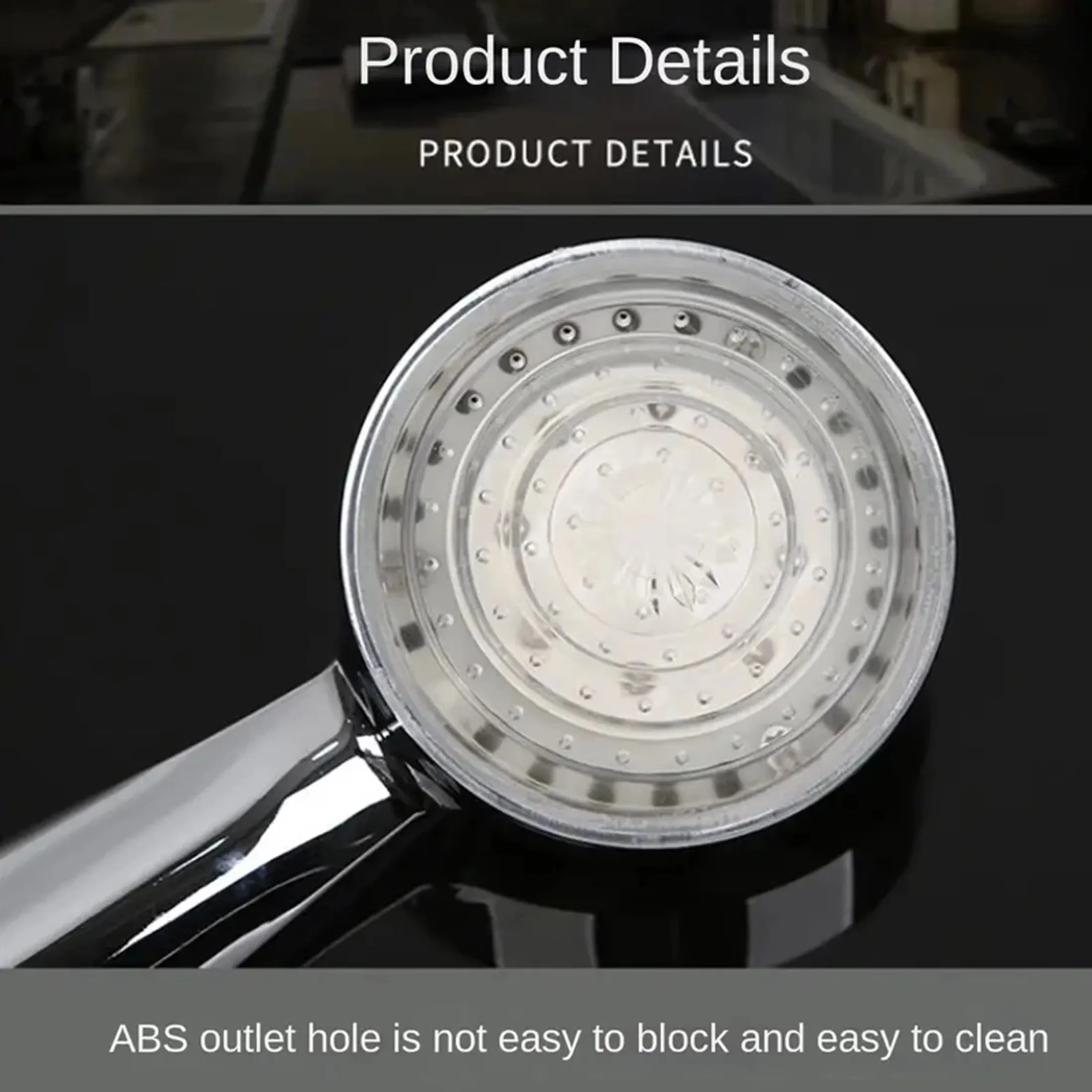 1pc High-Performance Shower Head with ABS Anti-Clog Nozzle | Easy Clean Design | Durable and Efficient Shower Faucet