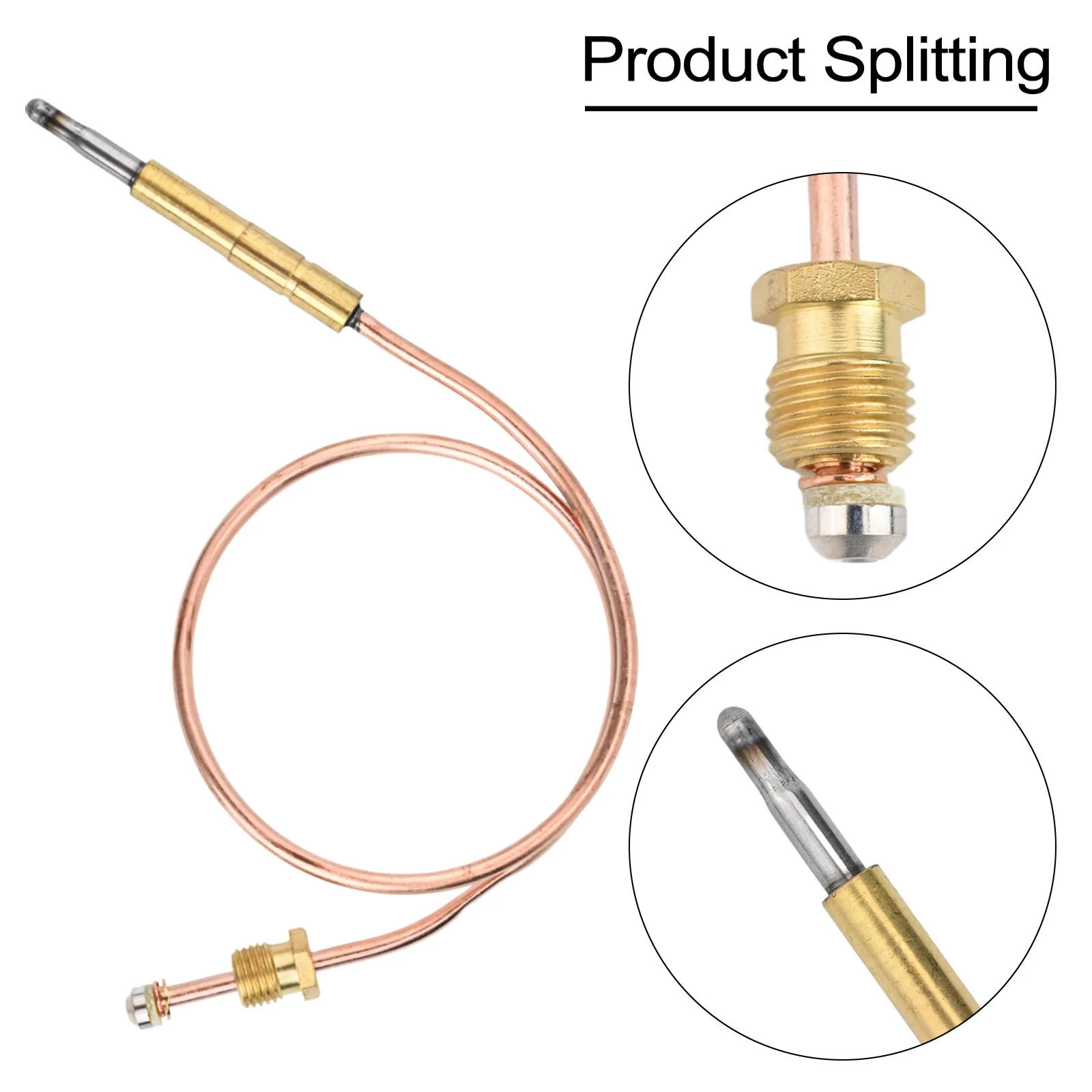 Sonda termopary 400 mm Sonda termoparowa M9 * 1 Metalowa sonda termoparowa do 600 ℃   Z ochroną przed płomieniem