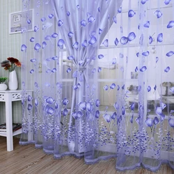 200*100 CM Modern Tulle Curtains For Living Room Purple Curtains For Children Bedroom Door Kitchen Window Curtains Kids Drape