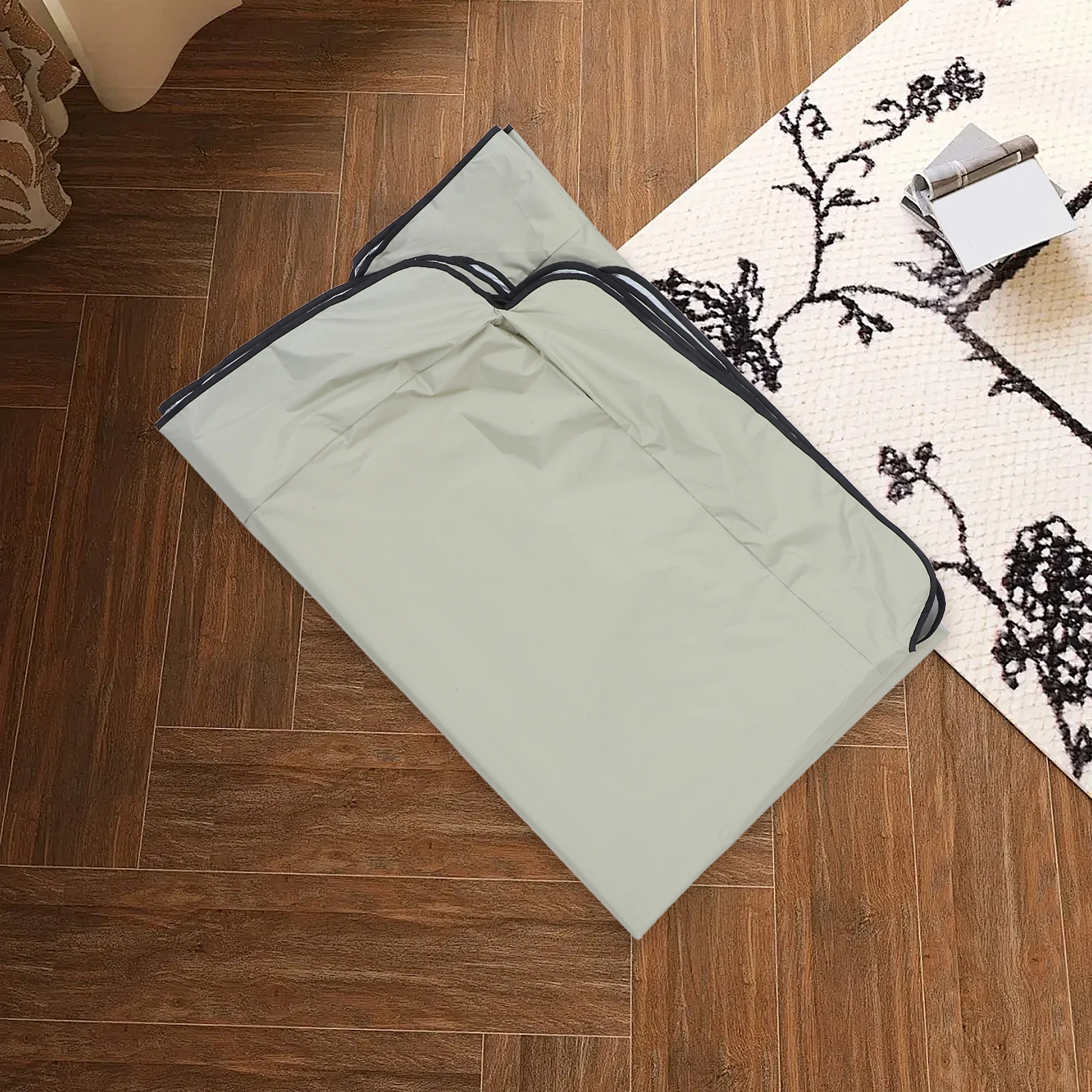 

Waterproof Garden Swing Cover Beige Scalloped Edge Elastic Band Sunshade Dust Proof Cover Outdoor Patio Swing Sofa Protector