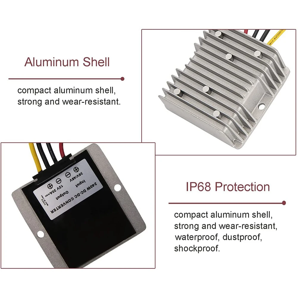 Convertisseur de tension pour voiturette de golf, 48V, 36V à 12V, 12V, 20A, 240W, Sochi Club Car