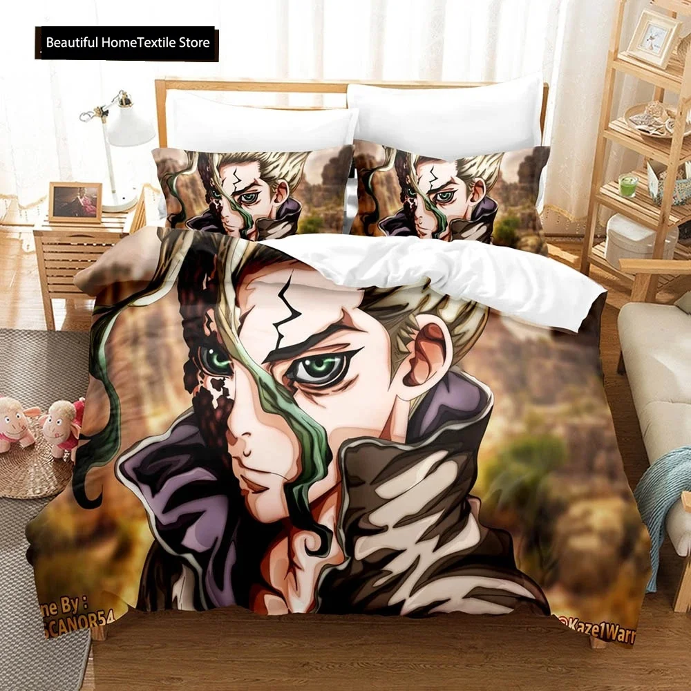 

3D Dr.Stone Bedding Sets Duvet Cover Set With Pillowcase Twin Full Queen King Bedclothes Bed Linen