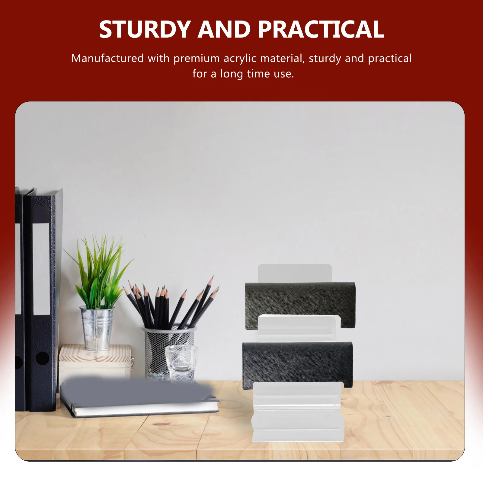 

Trapezoidal Multi Layer Wallet Display Rack Acrylic Jewelry Holder Case Office Cell Phone Stand Vendors Home Store Decor