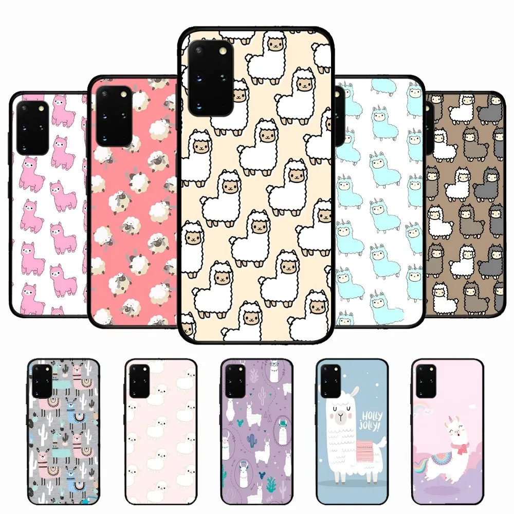 Kawaii Cute Llama Alpaca Animals Phone Case For Samsung S 9 10 20 21 22 23 30 23 24 Plus Lite Ultra FE S10lite Fundas