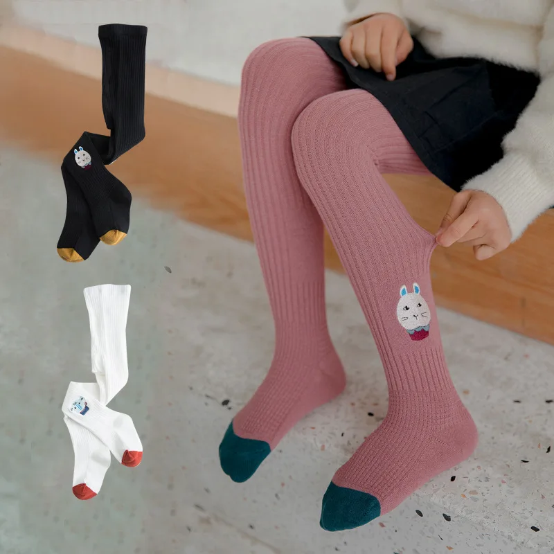 Spring Autumn Knitted Children's Pantyhose Cotton Girls' Tight Pants Cute Animal Cartoon Girls' Winter Wear Leggings