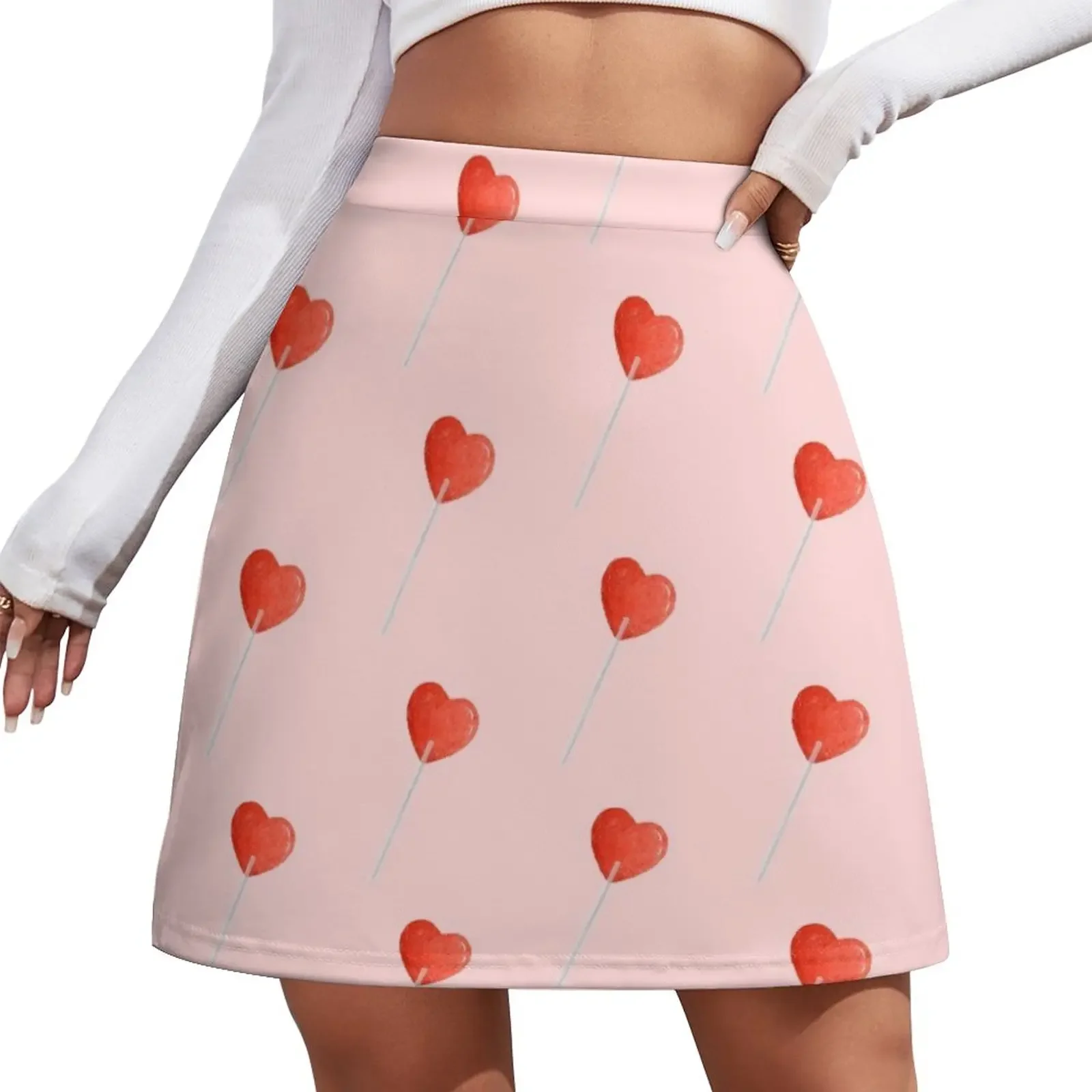 

Heart Lollipop Illustration Mini Skirt Short skirt woman Korean skirts short skirt