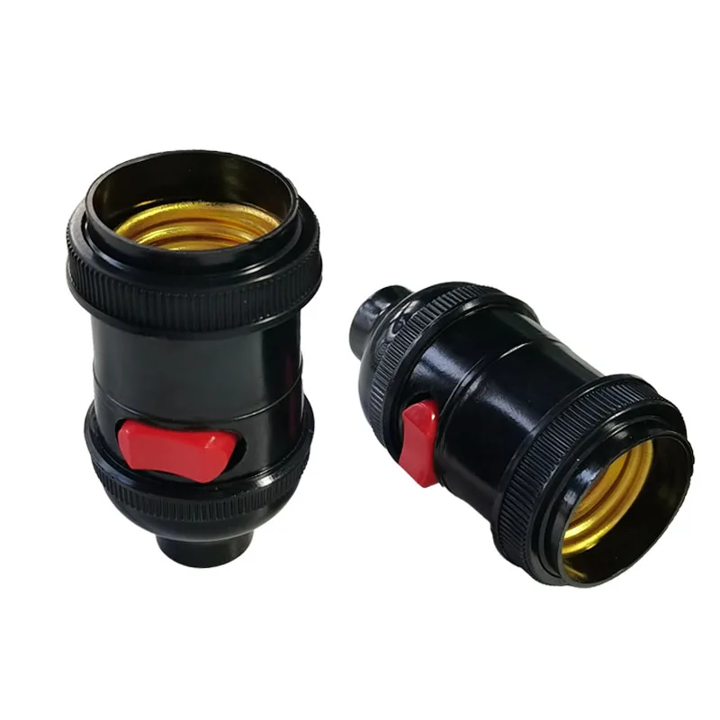 1PCS E27 Bakelite Lamp Holder with Switch Bedside Screw Chandelier Light Head Machine Tool Lamp Holder