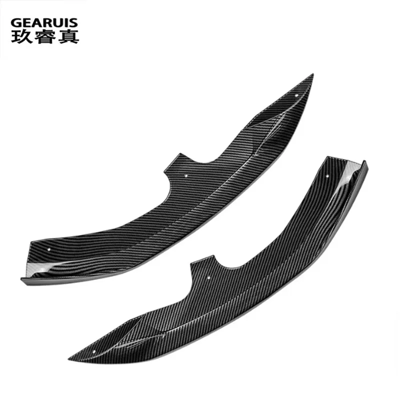 For Audi A4 B9 A6 C8 Car Front Bumper Corner Protector Lip Wrap Angle Anti-Collision Strip Carbon fiber Auto Cover Sticker Trim