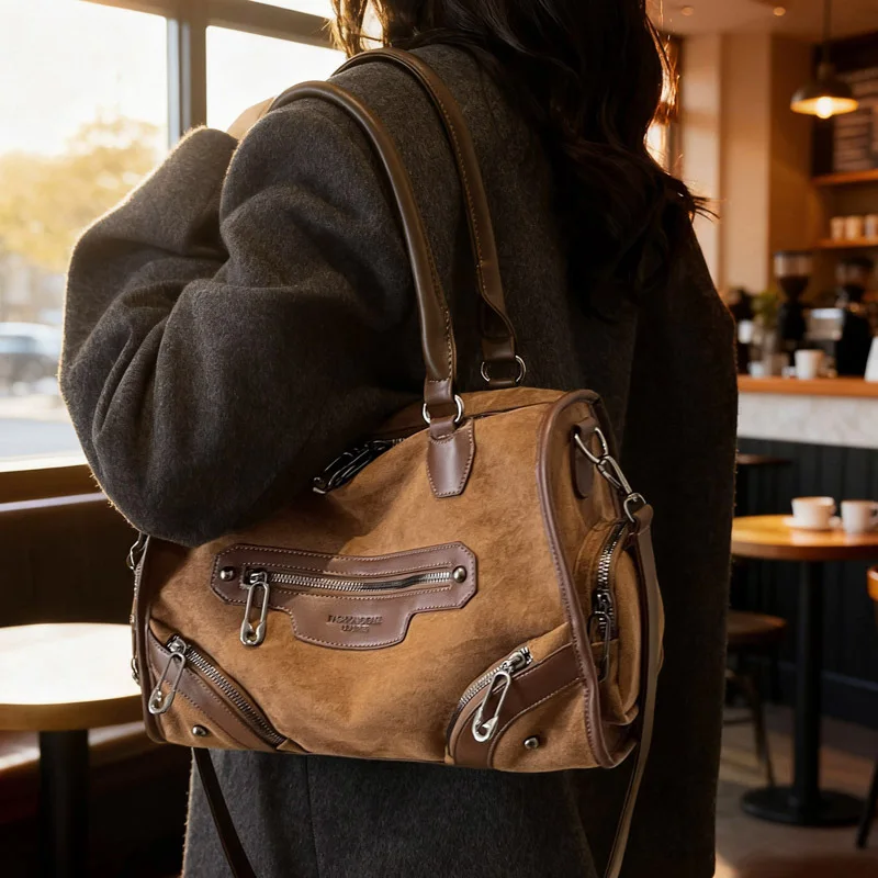 Tas Selempang Motif Leopard 2025, Tas Selempang Luas, Tas Jinjing Kasual Wanita untuk Siang dan Malam, Tas Selempang Minimalis, Bertekstur