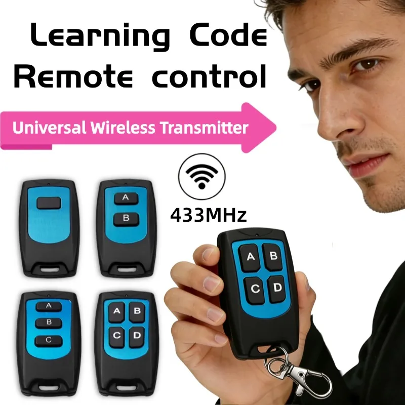RF 433MHz Universal Wireless Remote Control Switch EV1527 Learning Code For Universal Garage Door Gate Key Fob Remote Control