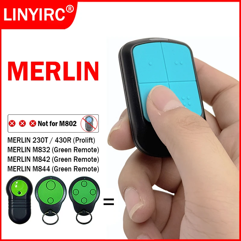 

MERLIN M842 M844 M832 230T 430R Prolift Garage Door Remote Control 433.92MHz Rolling Code Remote Control Garage Door Opener