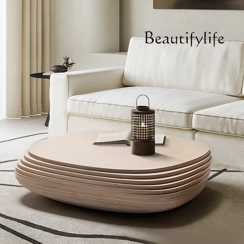 

Nordic creative coffee table solid wood sofa coffee table combination set designer minimalist art side tea table