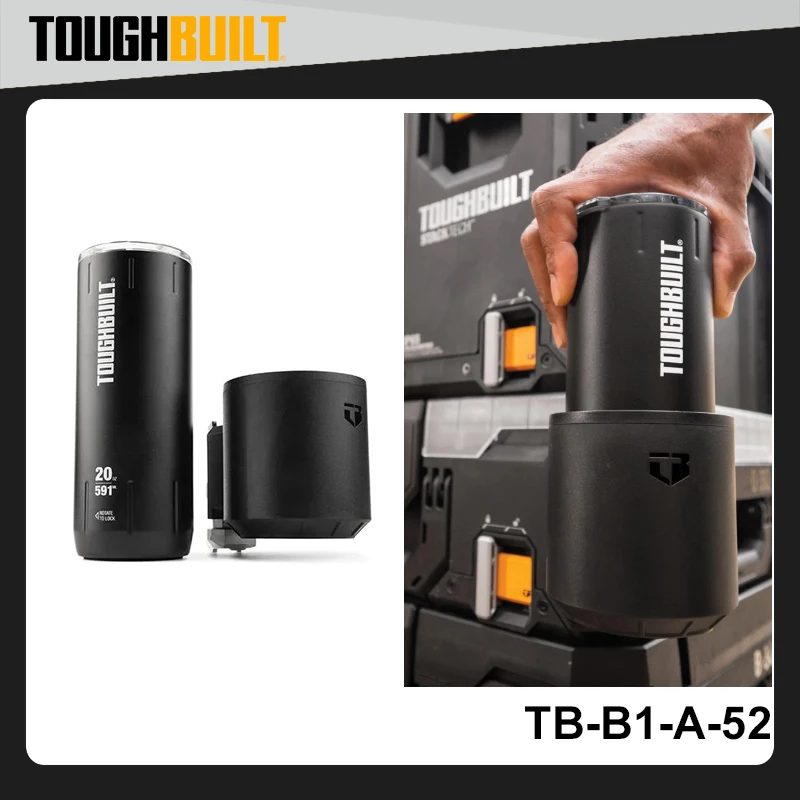 

TOUGHBUILT TB-B1-A-52 590ML Double Wall Vacuum Tumbler Insulation Cold Heat Preservation Portable StackTech Cup Holder