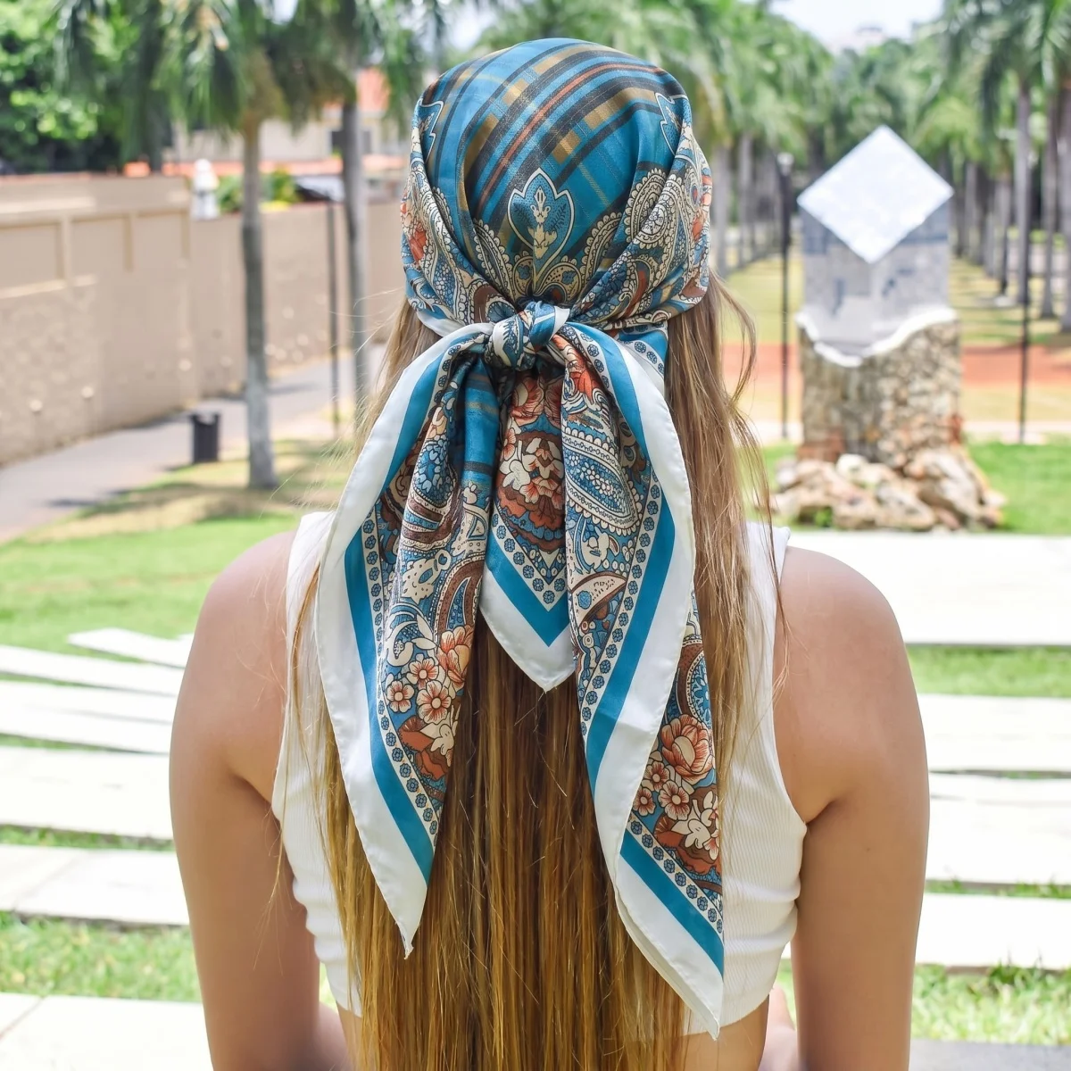 New Square 90cm Silk Scarf Women Fashion Designer Beautiful Paisley Foulard Soft Satin Shawl Kerchief Scarfs Neck Headscarf 2026