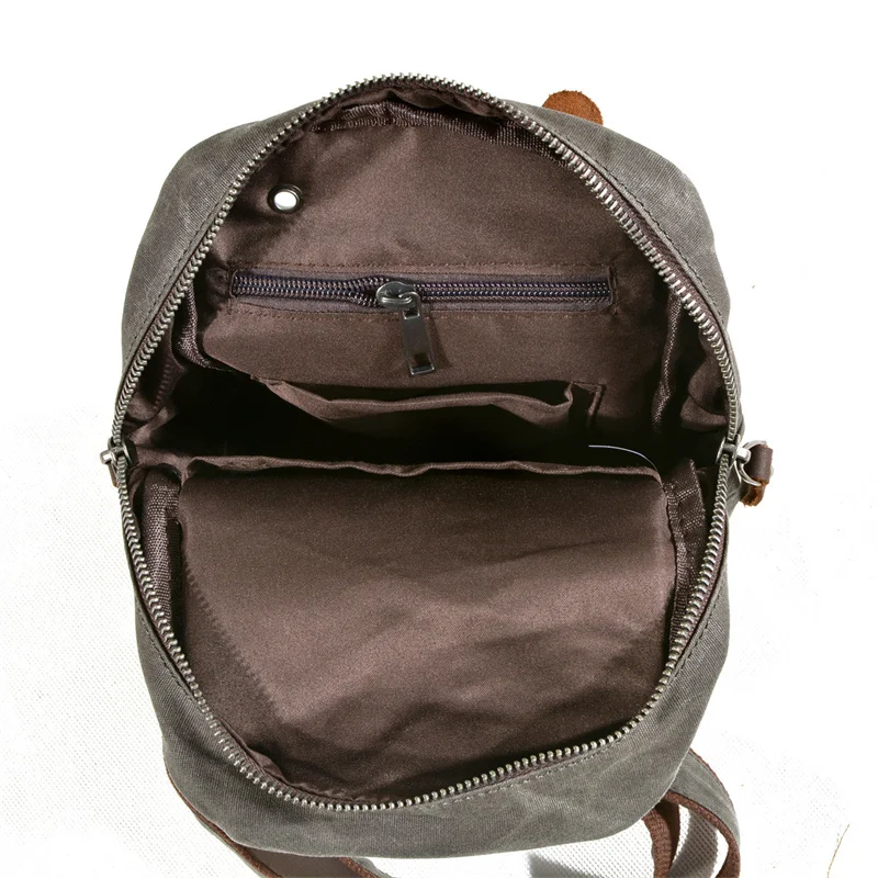 Bolso de pecho de lona encerada para hombre, Mochila pequeña impermeable Vintage, estilo europeo, soporte personalizado, envío directo