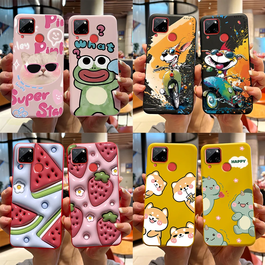 For OPPO Realme C25 C25S C25Y Case Cartoon Soft Silicone Matte Shockproof Phone Back Cover For Realme C 25 S Y Capa Funda Coque