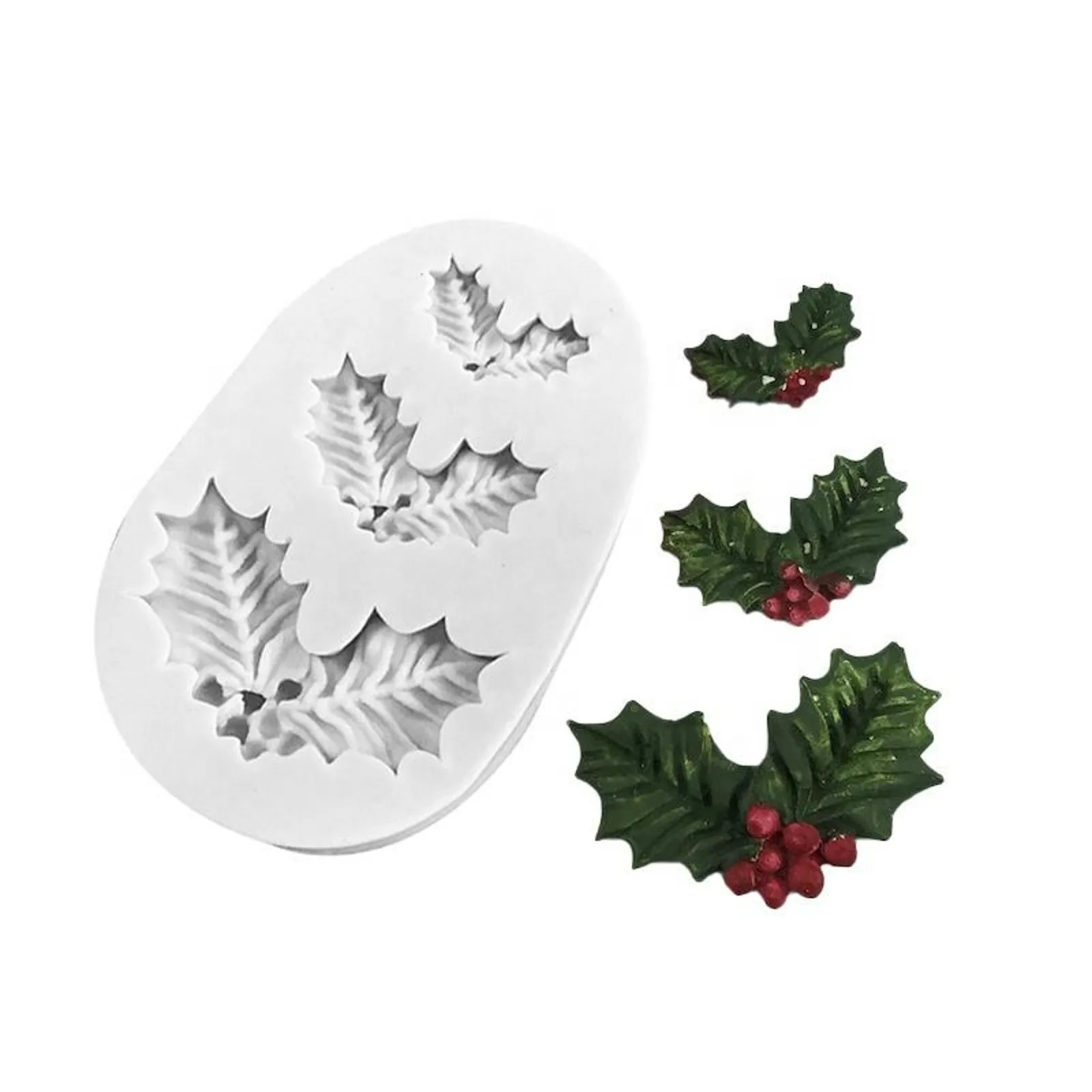 Holly Berry Christmas Silicone Sugarcraft Mold Resin Tools Cupcake Baking Mould Fondant Tools Home Kitchen Cake Tools 2025