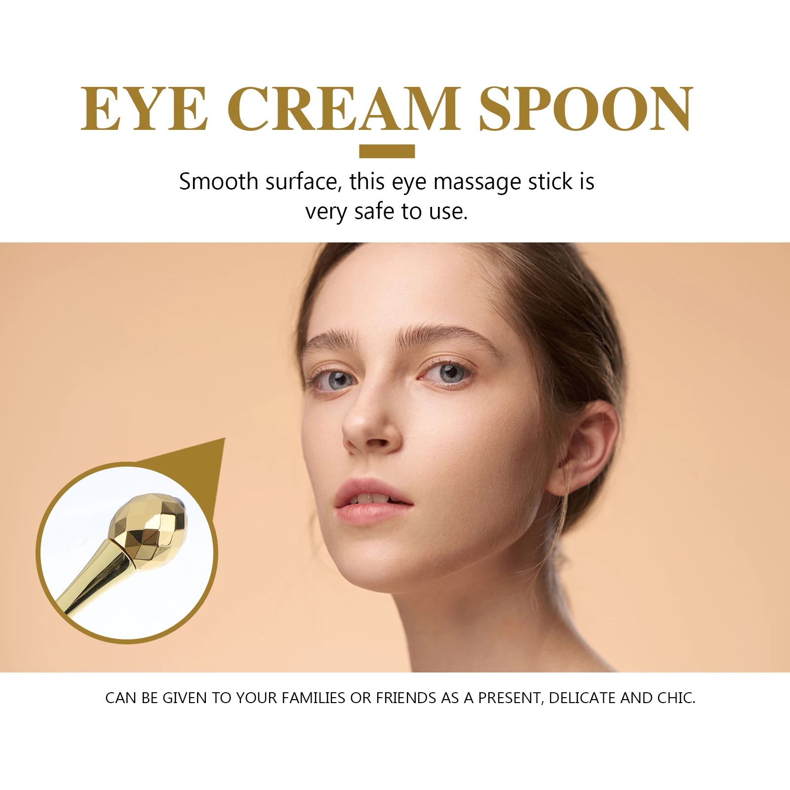 

1pc Massage Stick Zinc Alloy Facial Cream Lead-In Tool Compact Manual Eye Massager Skincare Beauty Eye Cream