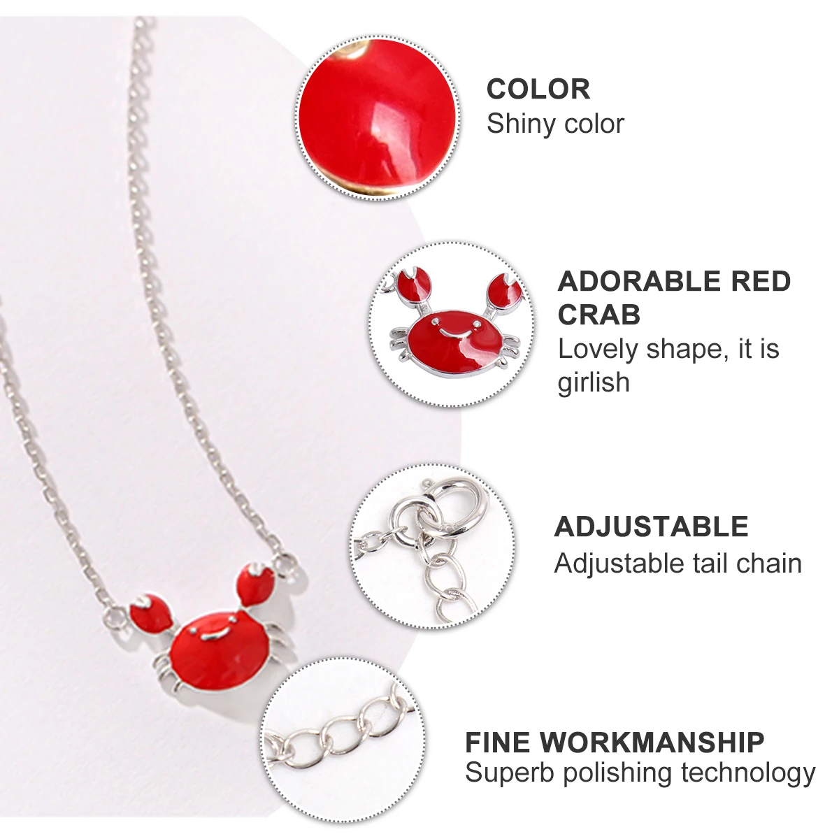 

1pc 925 Sterling Silver Crab Pendant Necklace For Women Romantic Delicate Jewelry Gift Animal Accessory Fashion Charm Tarnish