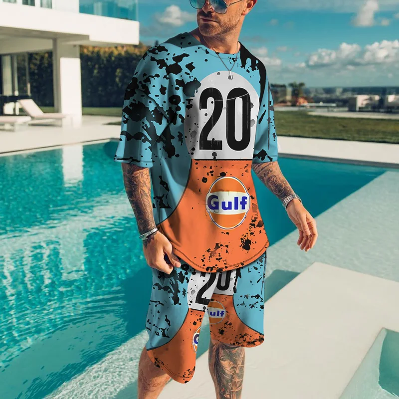 Moda verão homem define 3d camiseta shorts terno novo estilo tendência roupas masculinas roupas esportivas de alta qualidade casual harajuku conjuntos