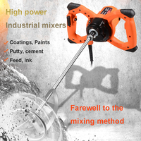 Industrial Grade Mixer 2100W Handheld Paint Putty Powder Cement Plaster Mortar Coating Mixer 6 Gear Adjustable Speed 110/220V