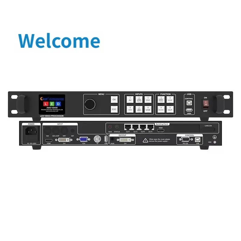 

VS400 Full Color LED Display Screen Video Processor One Piece LED Synchronous System Controller USB Playback In USA