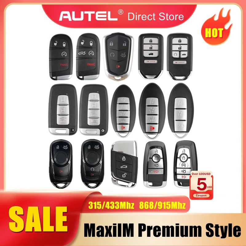 Autel universal smart key 433mhz für chrysler/gm/honda/hyundai/nissan premium stil verwendet mit maxiim km100 im508 im608 pro