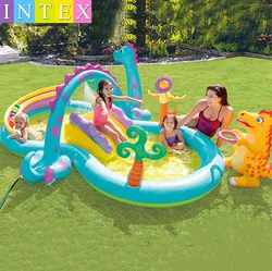 Dinosaur Environmental Protection Thickened PVC Eight-character Water Slide Inflatable Family Sports Entertainment Swimming Pool