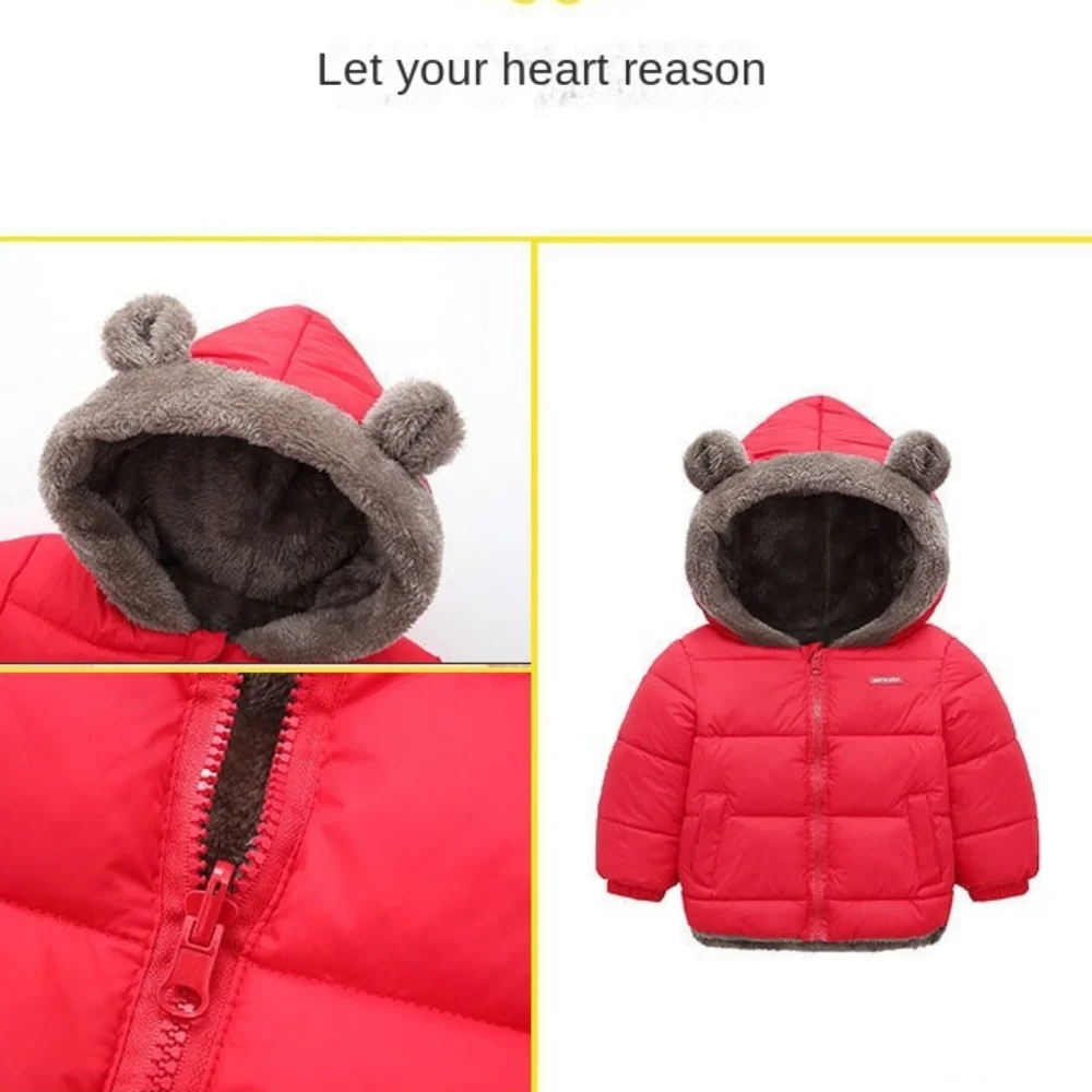 معطف سميك من الكشمير للأطفال من القطن للشتاء الدافئ سترات من صوف الضأن من الصوف المنفوش للأولاد والبنات سترة ملابس خارجية للعام الجديد #3