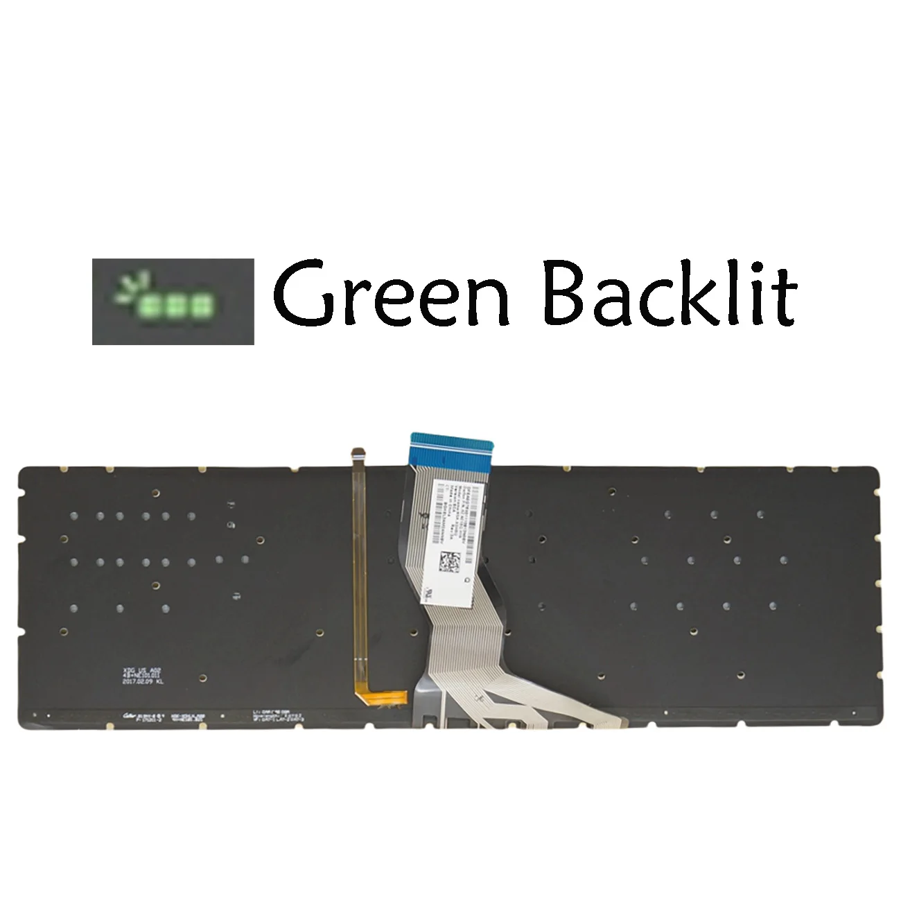 LA Spanish French AZERTY Nordic Portuguese Keyboard For HP NSK-XDHBQ AEG75F011 home 15-ra00 envy 15-bp000 15-bp100 Green Backlit