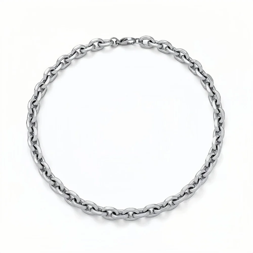 7mm Edelstahl-Kreuzkettenhalskette für Männer, einfache dicke Kettenhalskette für Frauen, modischer Schmuck aus Titanstahl – Detail 5