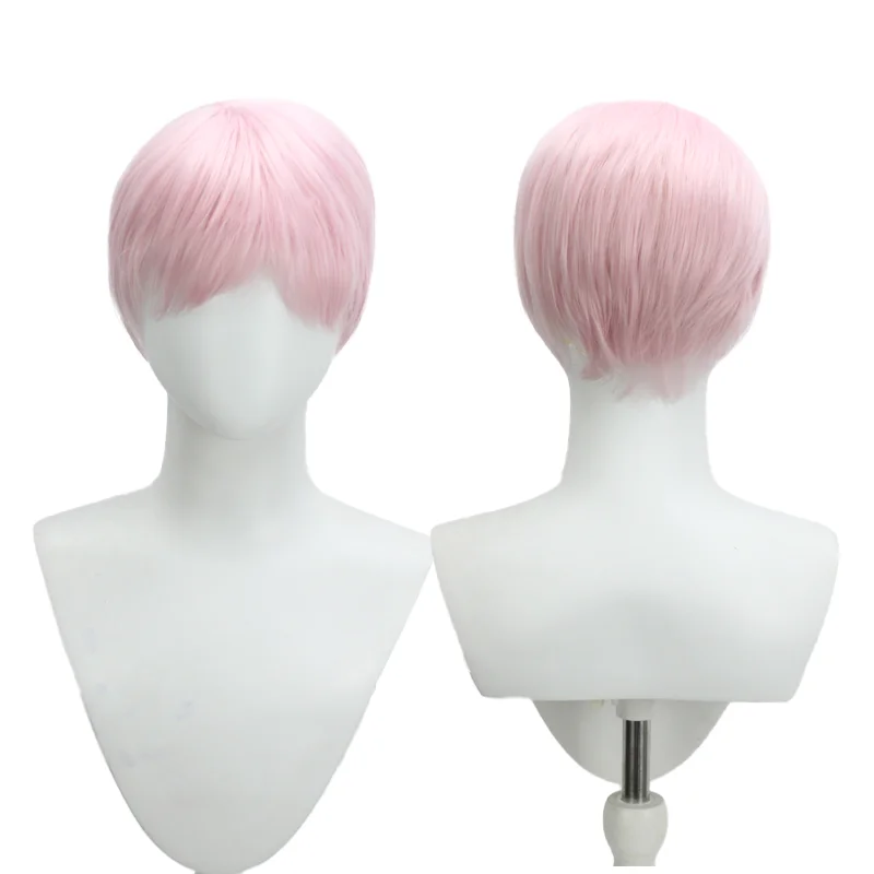 

Women's Wig Ladies Pink Short Straight Hair Full Wig+Wig Cap