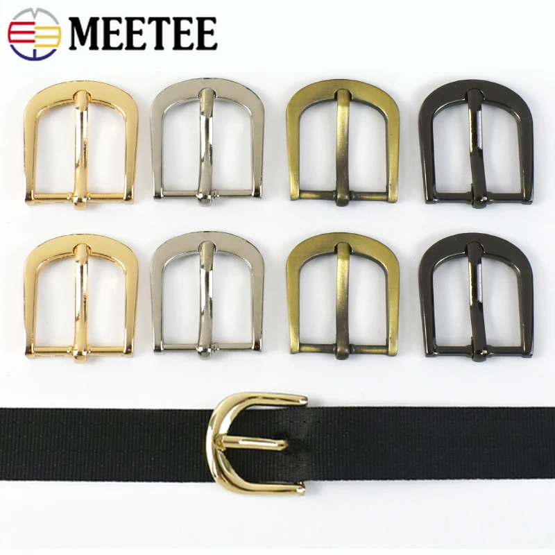 5/10Pcs Meetee 12-38mm Metal Belt Pin Buckles for Bag Strap Webbing Shoe Handbag Clasp Clothes Slider DIY Sewing Craft Accessory