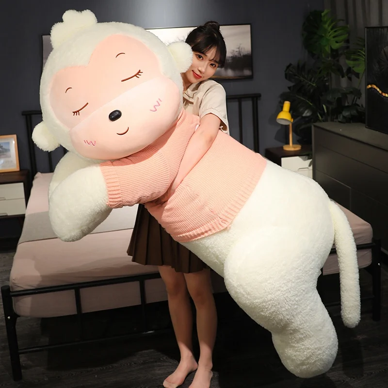 

Большая плюшевая игрушка-обезьянка, подушка для сна, милая игрушка для мужчин и женщин, мягкая набивная кукла, подарок, дизайн с мультяшным изображением