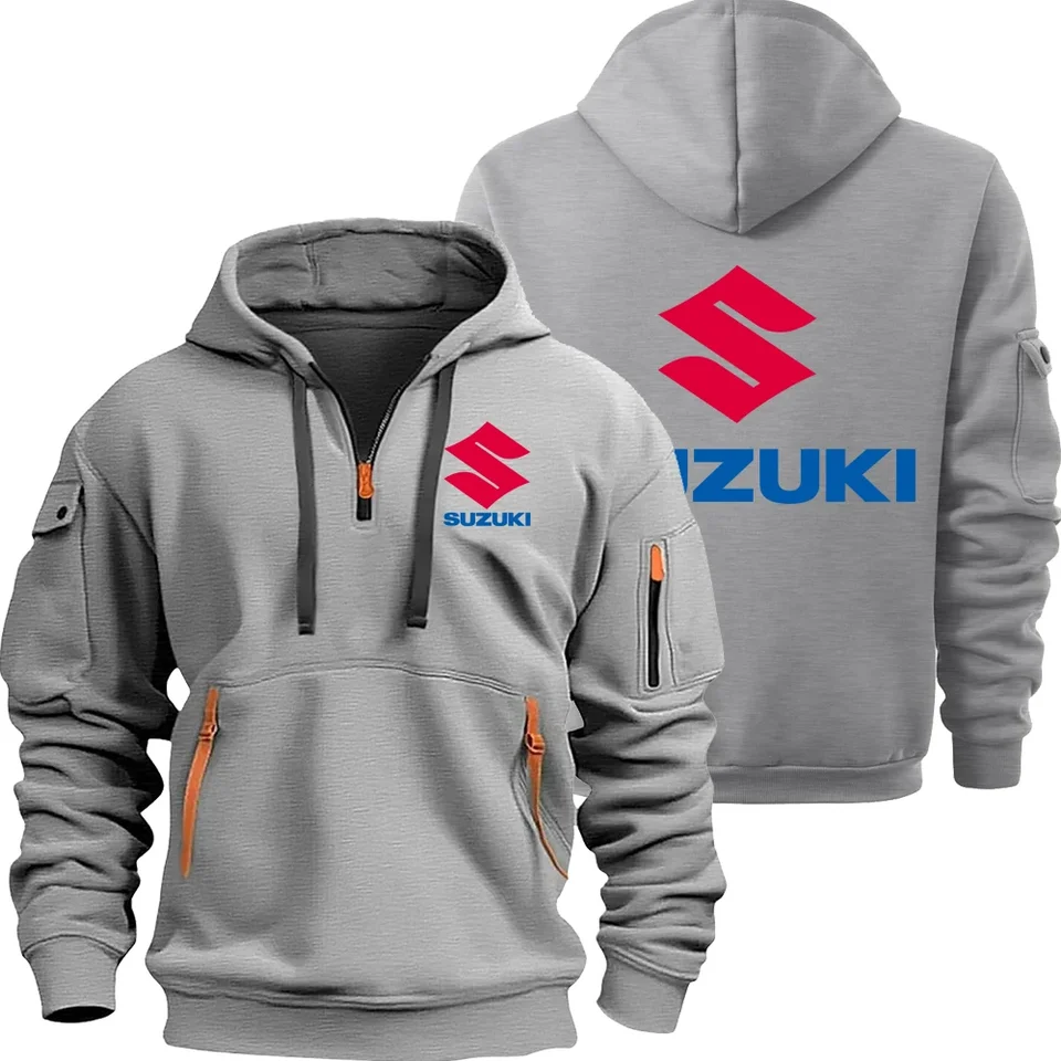 Suzuki logo motorcycle racing team men's and women's half-zip