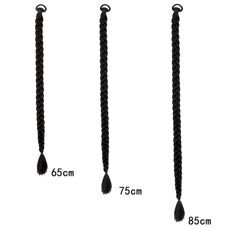 المرأة طويلة جديلة شعر مستعار ذيول قرية فتاة العروس الظل استوديو ضفائر شعر وهمية الألياف الآسيوية الذيل ملحقات النمط الصيني #3