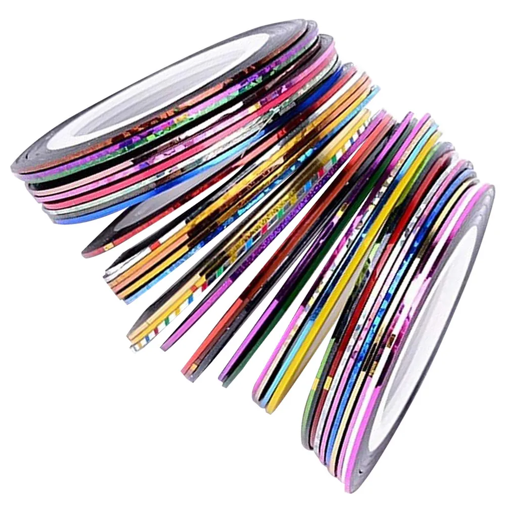 

1 Set Nail Art Line Sticker Tape Decals 32 Colors Self Adhesive Nail Decoration DIY Manicure Pedicure Tool for Women