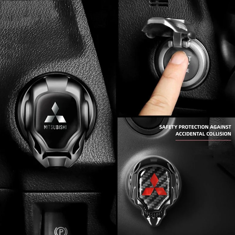 

Car Engine Ignition Switch Button Cover Sticker for Mitsubishi ASX EVO Pajero Galant Lancer Montero L200 Grandis Mirage